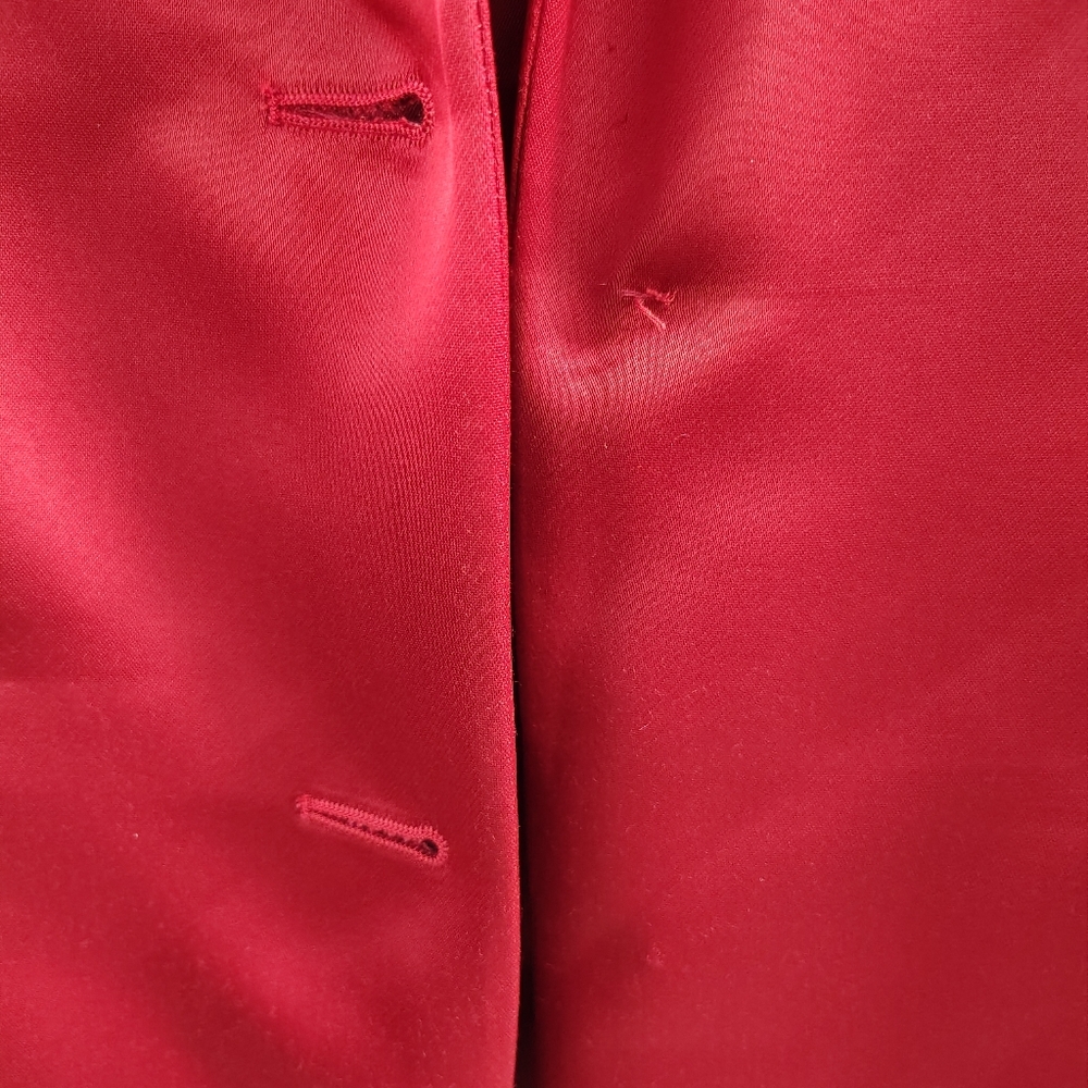 Helmut Lang Ruby Red Satin Two Button Blazer - image 6
